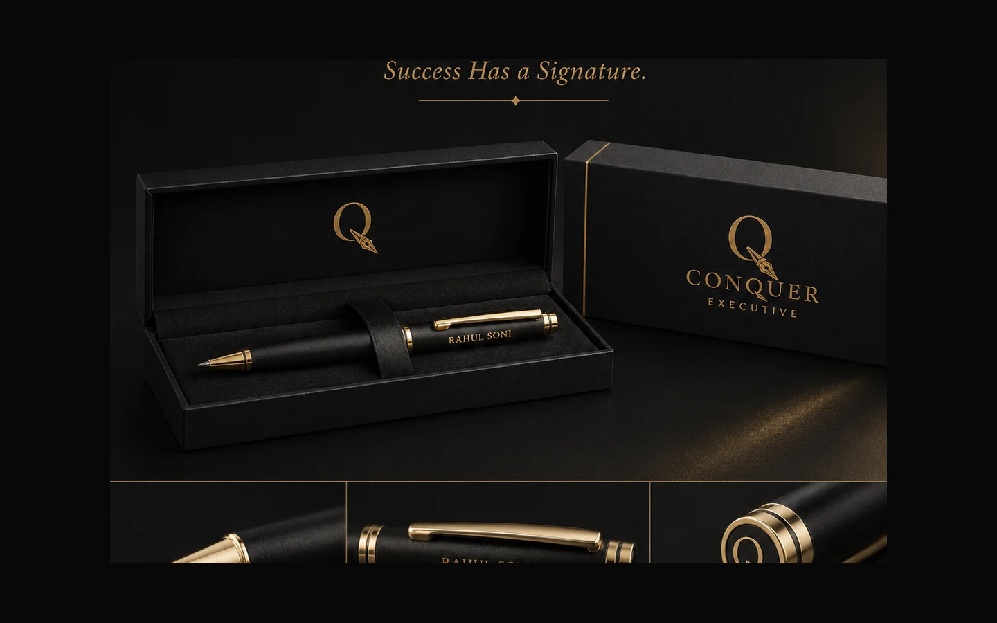CONQUER Executive personalised pen in luxury packaging